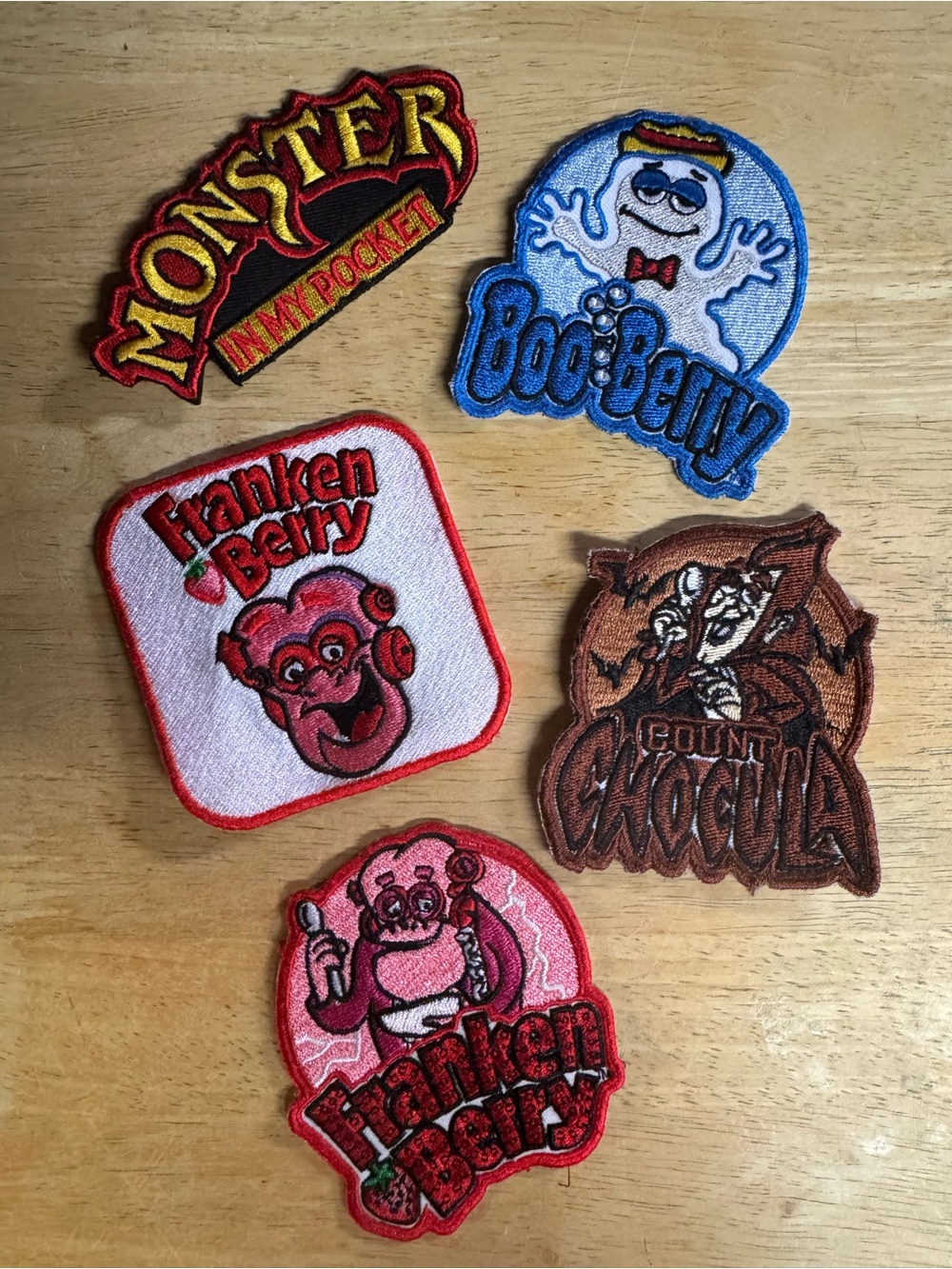 Franken Berry & Boo Berry Patch Set - Pink, Red, Blue